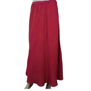 KHAKI Rose Vintage Gingham Slip Maxi Fishtail Skirt Pullon Size S Red Black